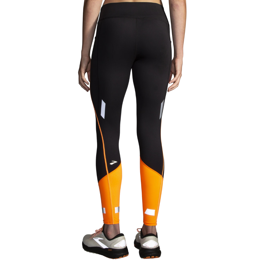 Brooks Women's Run Visible Tight 2.0 | Black/Fluoro Flash | 221693-068 | The Run Hub