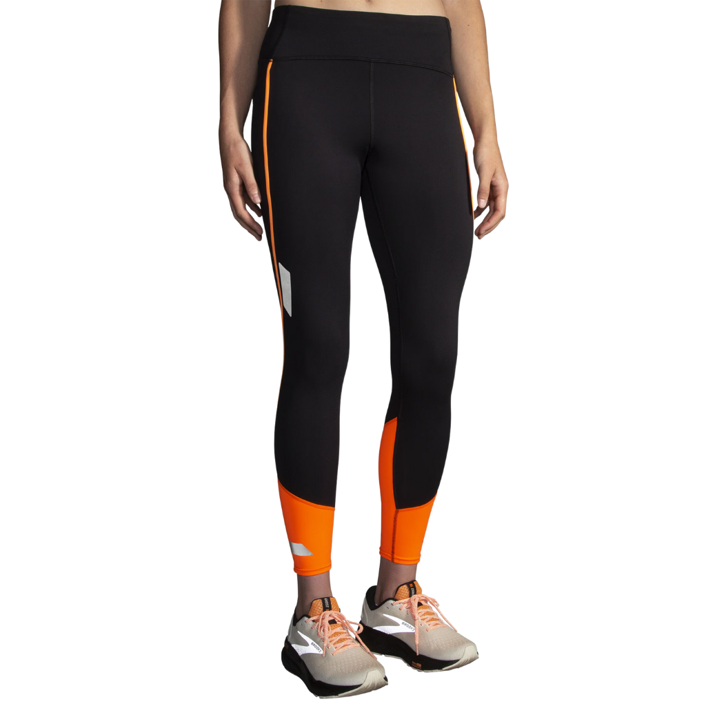 Brooks Women's Run Visible Tight 2.0 | Black/Fluoro Flash | 221693-068 | The Run Hub