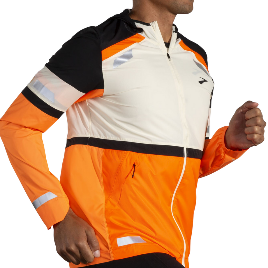 Brooks Men s Run Visible Jacket 2.0 Warerproof Ecru The Run Hub