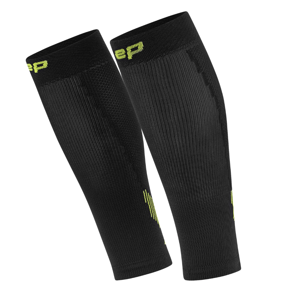 CEP Men's Core The Run Compression Calf Sleeves | Black/Lime | WS80LR | The Run Hub