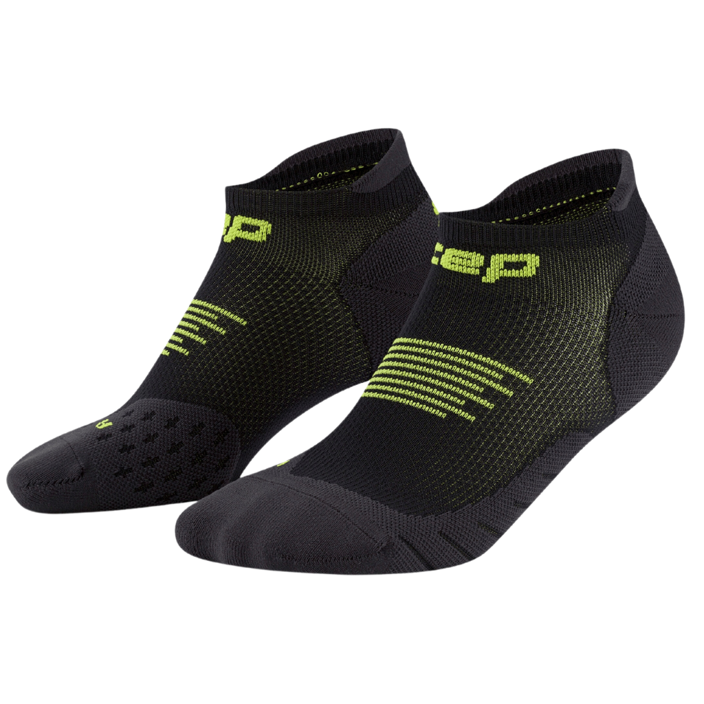 CEP Men's Core The Run Compression No Show Socks | Black/Lime | WP86LR | The Run Hub