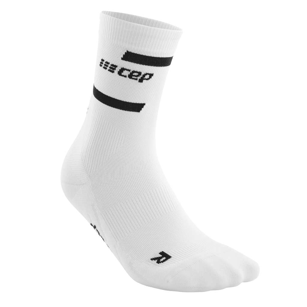 CEP Women's The Run Compression Mid Cut Socks | White | WP160X | The Run Hub