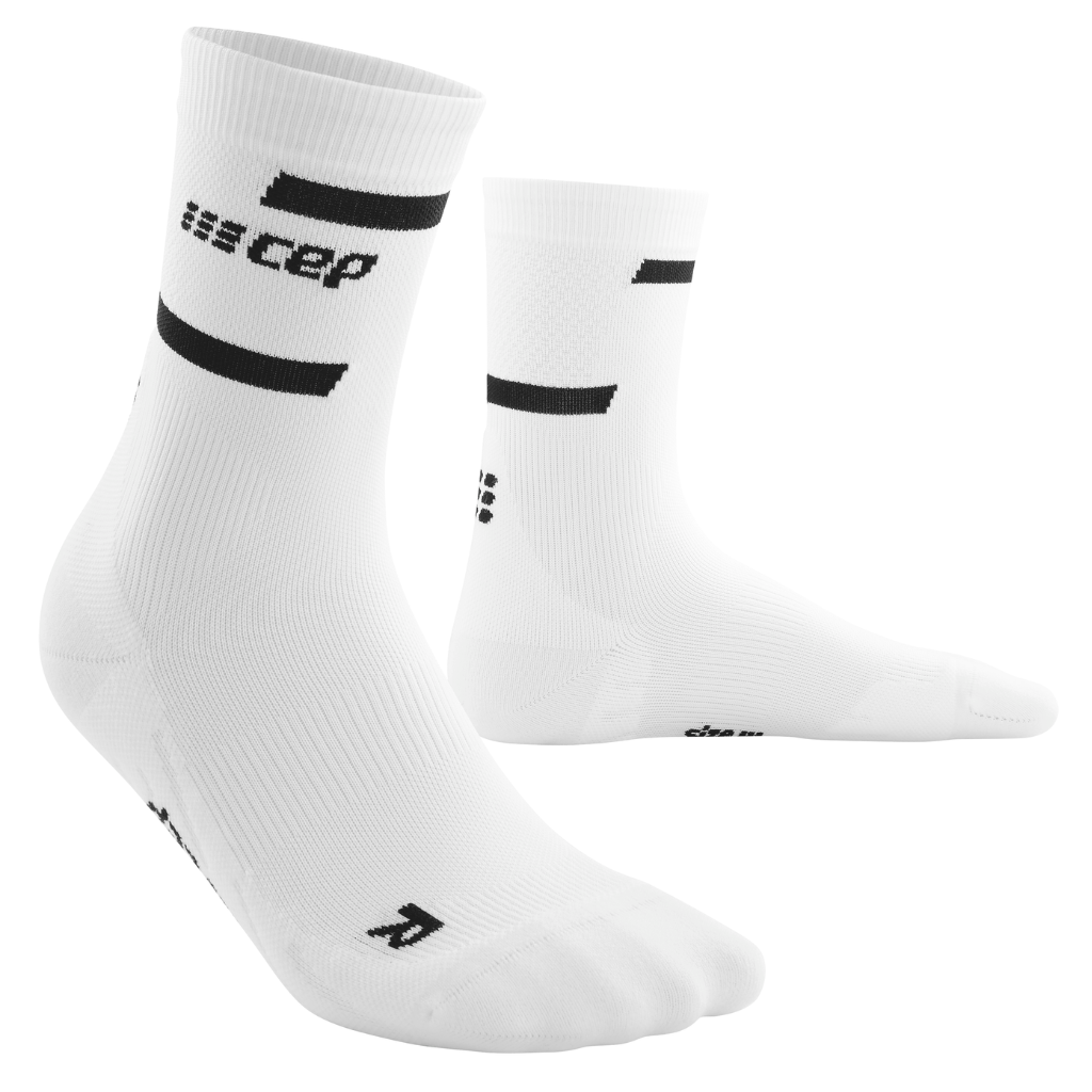 CEP Women's The Run Compression Mid Cut Socks | White | WP160X | The Run Hub