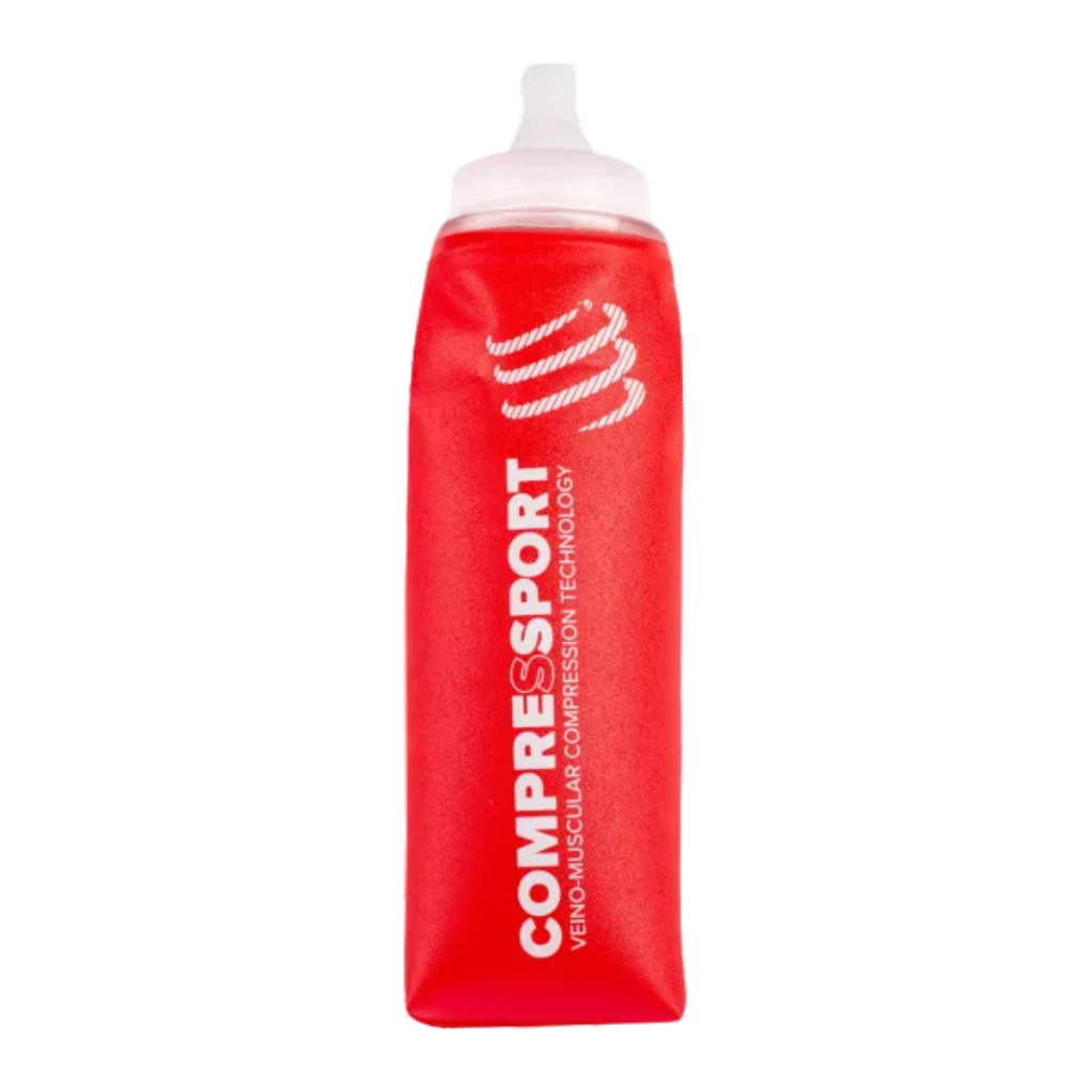 Compressport Ergo Run Flask with Long Tube 600ml in Red | The Run Hub