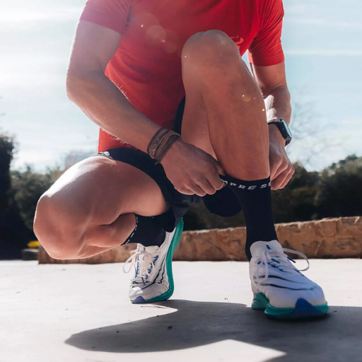 Compressport Pro Marathon Socks V2.0 Run High | Black & White | The Run Hub