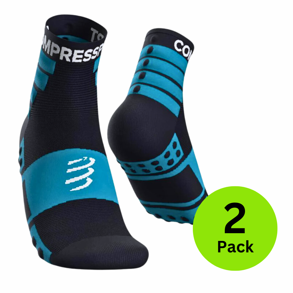 Compressport Run Training Socks 3D Dots - 2 Pack  | Blues/White |  | The Run Hub