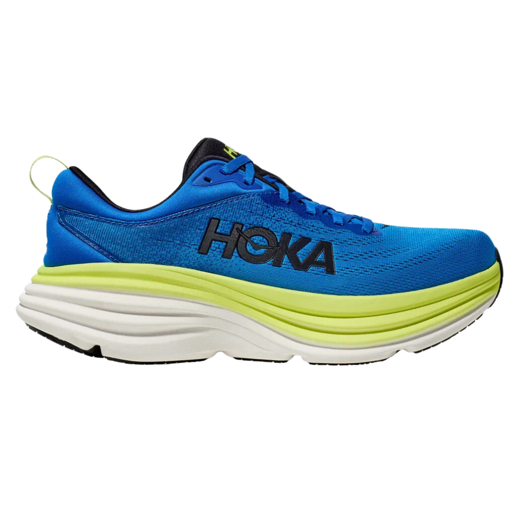 HOKA Bondi 8 | 1123202-ELT | ELECTRIC COBALT / LETTUCE | Men's Neutral Running Shoes | The Run Hub