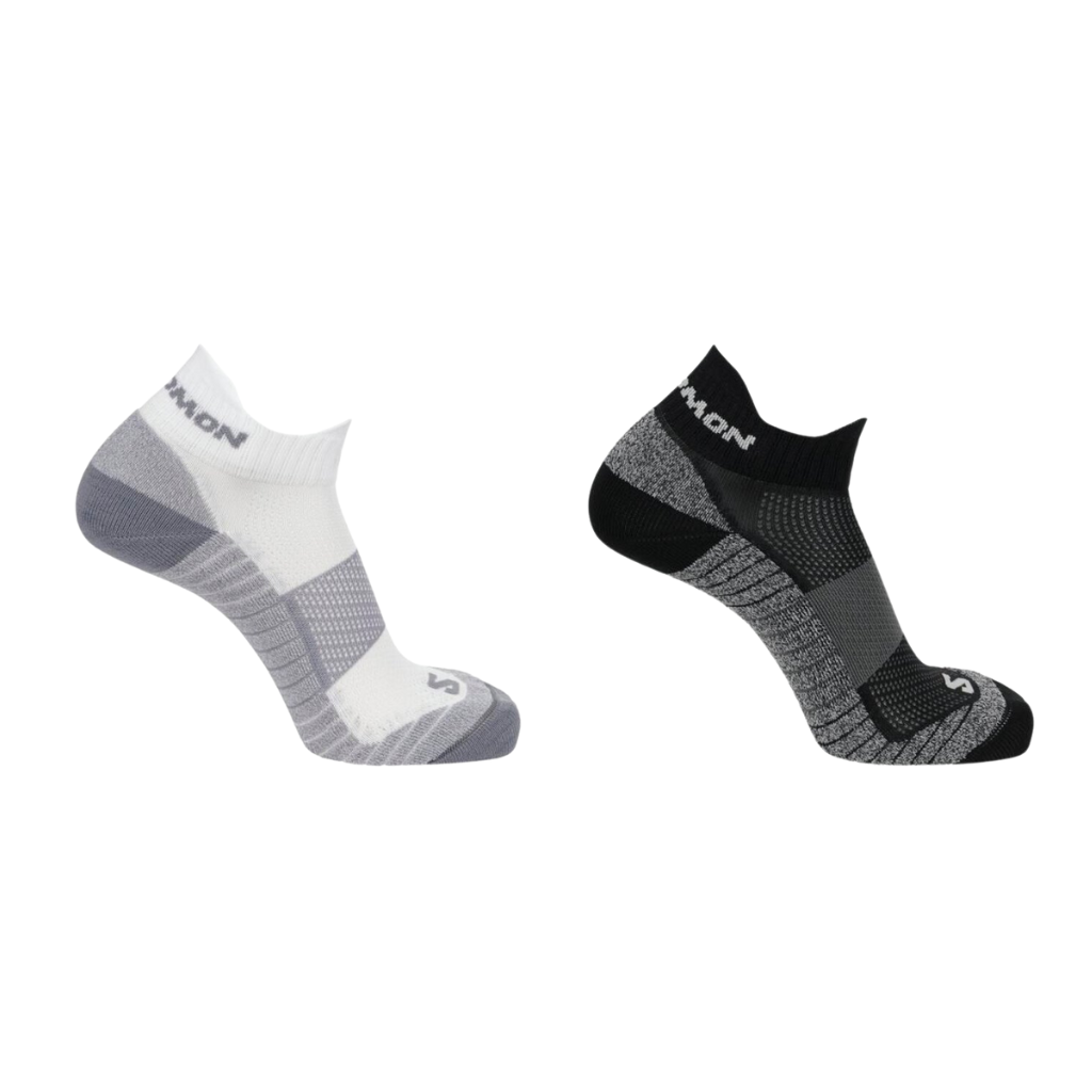 Salomon Aero Ankle 2-Pack Socks | LC2093600 | Black/Wite | The Run Hub