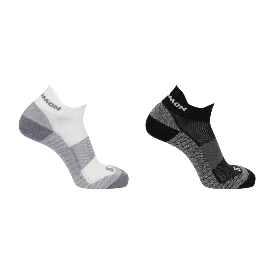 Salomon Aero Ankle 2 Pack Socks Black Wite The Run Hub