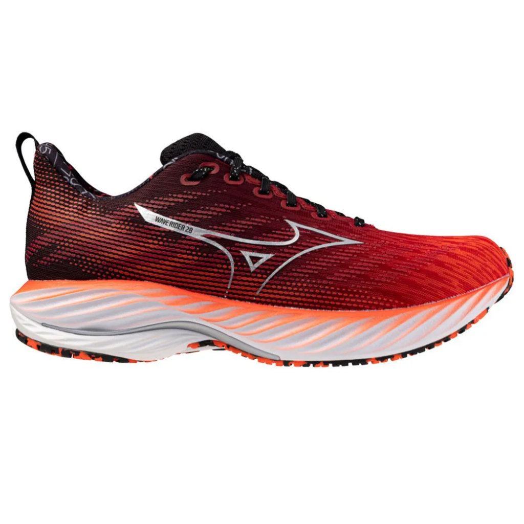 Mizuno Wave Rider 28 | J1GC246201 | Ignition Red/Silver/Black | Men's Neutral Shoes | The Run Hub 