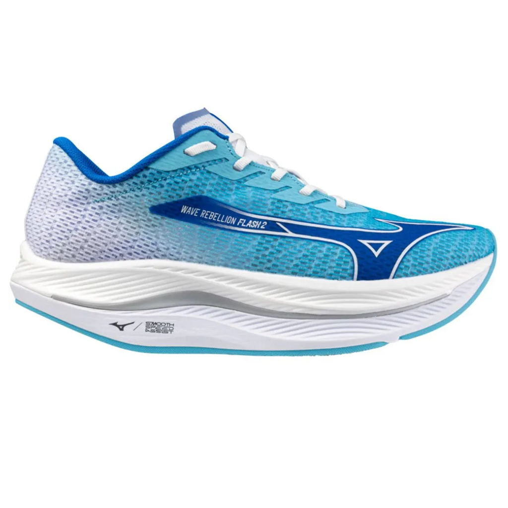 Mizuno Wave Rebellion Flash 2 | J1GC243551 | River Blue/Mugen Blue/White | Men's Racing Shoes | The Run Hub