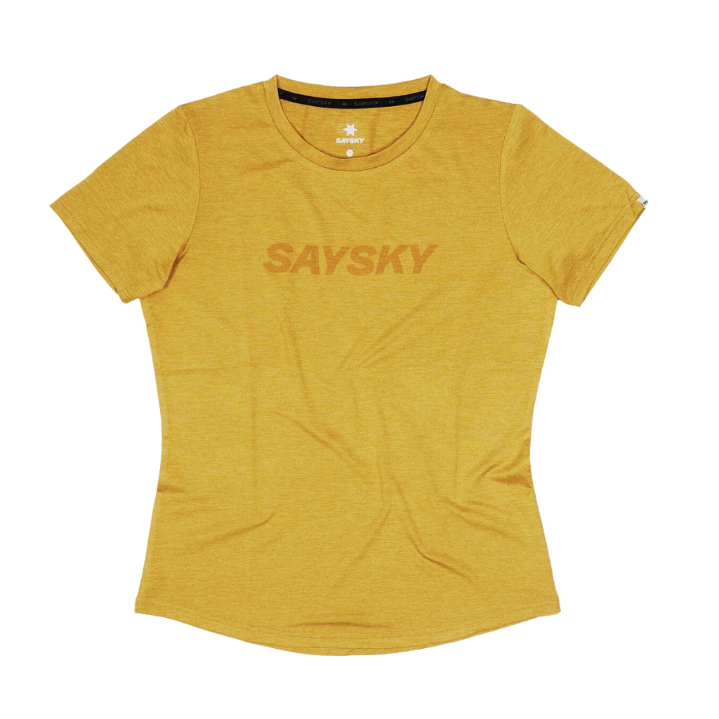 SAYSKY Women's Logo Pace T-shirt | Yellow | Women's T-shirt  for Running | The Run Hub