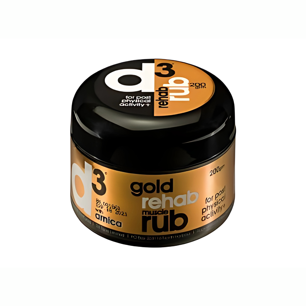 D3 Gold Rehab Muscle Rub 200g Tub | 9421902827471 | The Run Hub