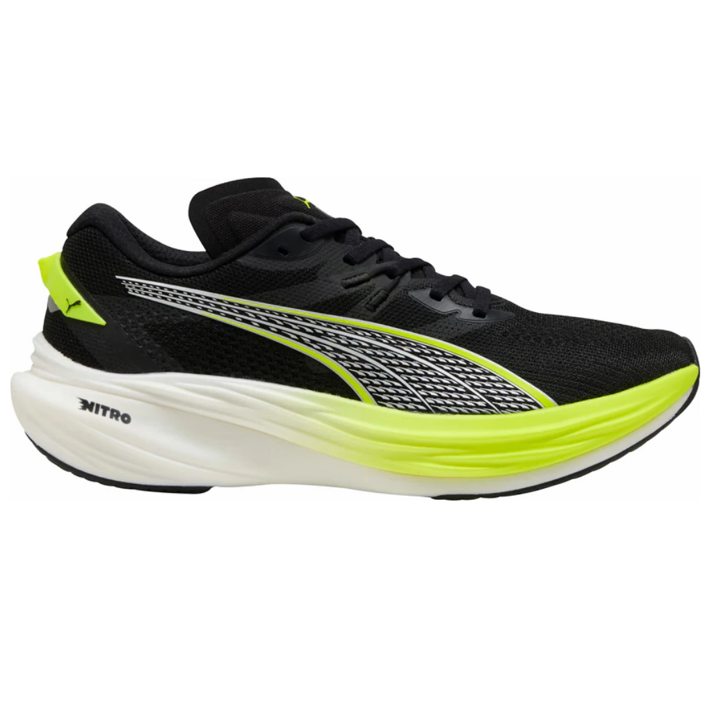 Puma Deviate Nitro 3 | 309707-15 | PUMA Black-Yellow Alert | Men's Neutral Shoes | The Run Hub