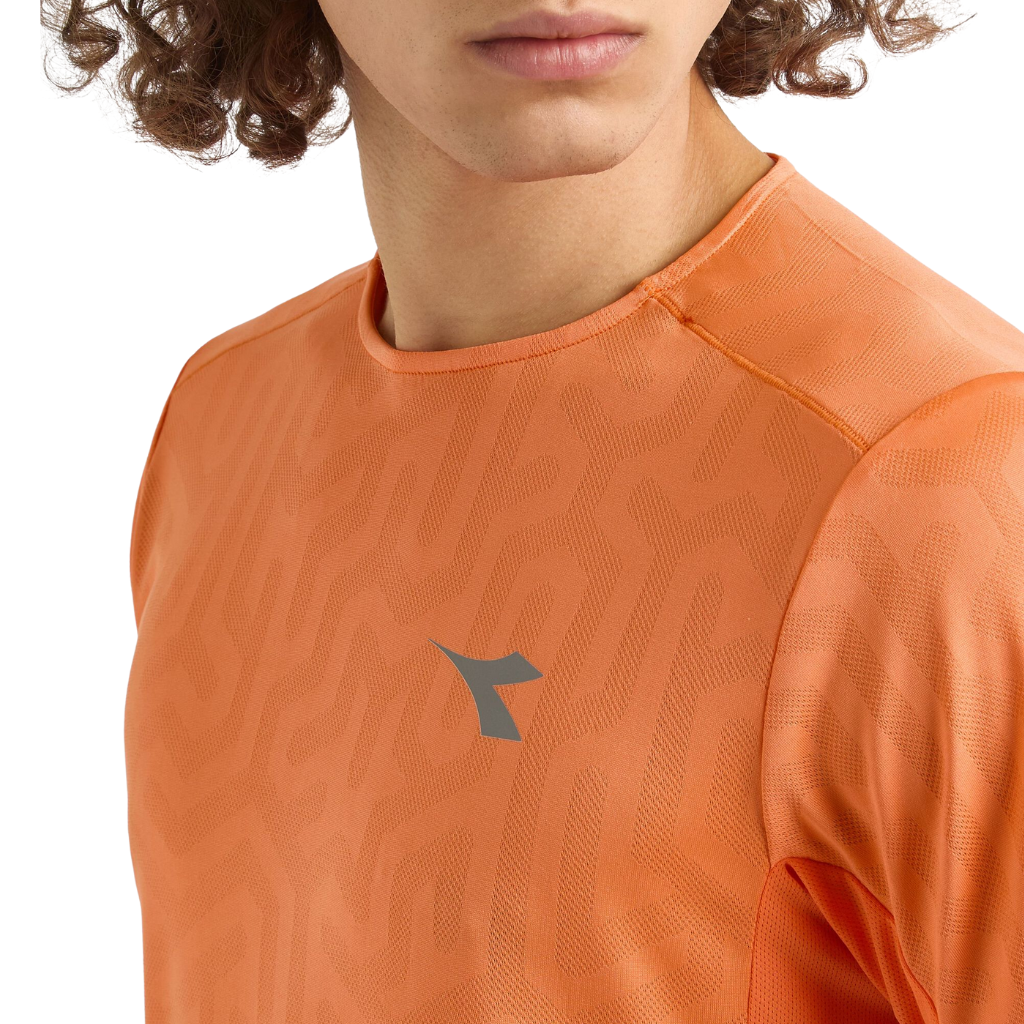 Diadora Men's Super Light SS T-Shirt | ORANGE NECTARINE | The Run Hub