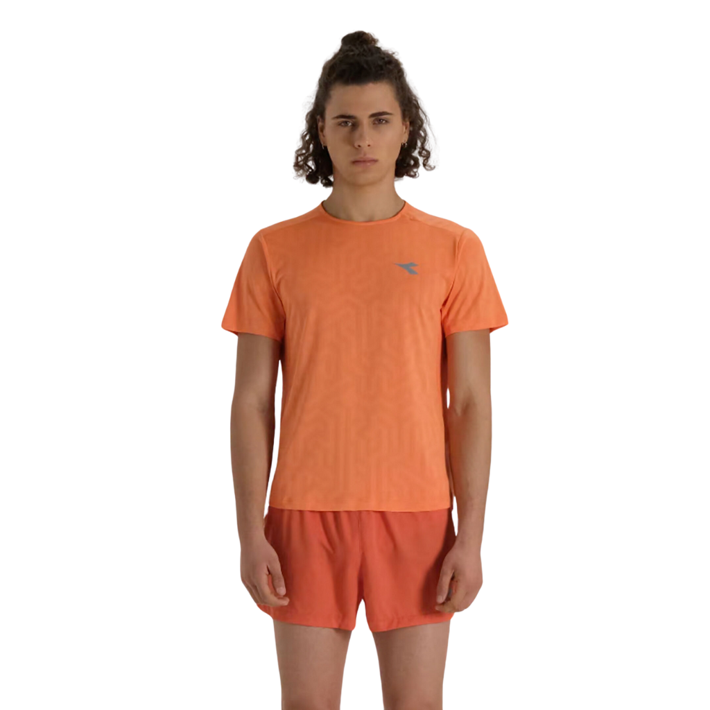 Diadora Men's Super Light SS T-Shirt | ORANGE NECTARINE | The Run Hub