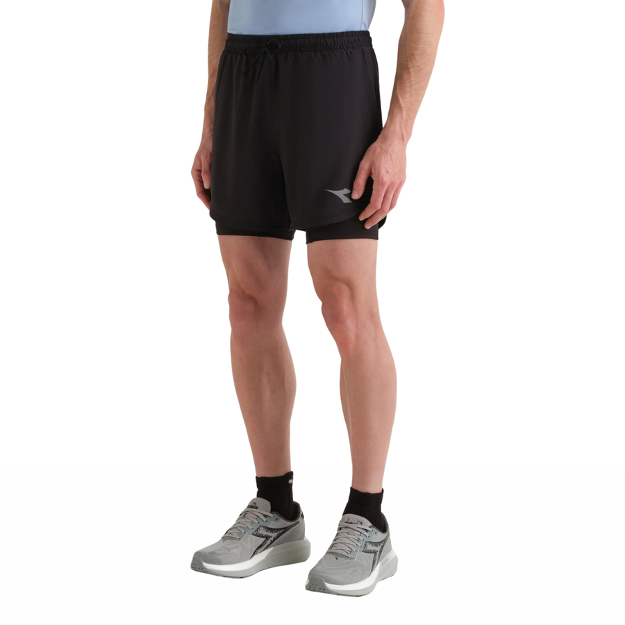 Diadora 2-in-1 Running Shorts | Black | The Run Hub