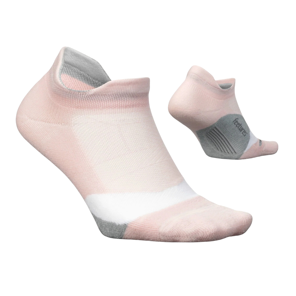 FEETURES Unisex Elite Light Cushion No Show Tab | Running Socks | Propulsion Pink |  The Run Hub