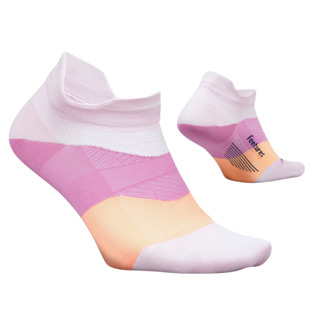 Feetures Elite Light Cushion No Show Tab Running Socks | Pink Blitz | The Run Hub