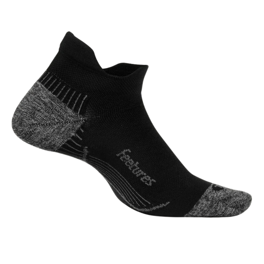 Feetures Plantar Fasciitis Relief Sock Light Cushion No Show Tab | Black | The Run Hub