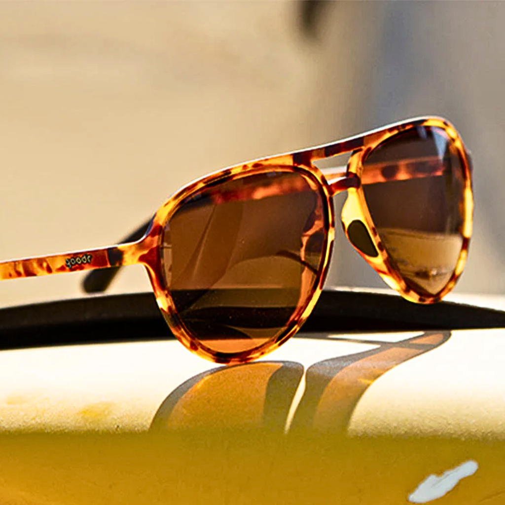 Goodr Amelia Earhart Ghosted Me Tortoiseshell Aviator Sunglasses | The Run hub