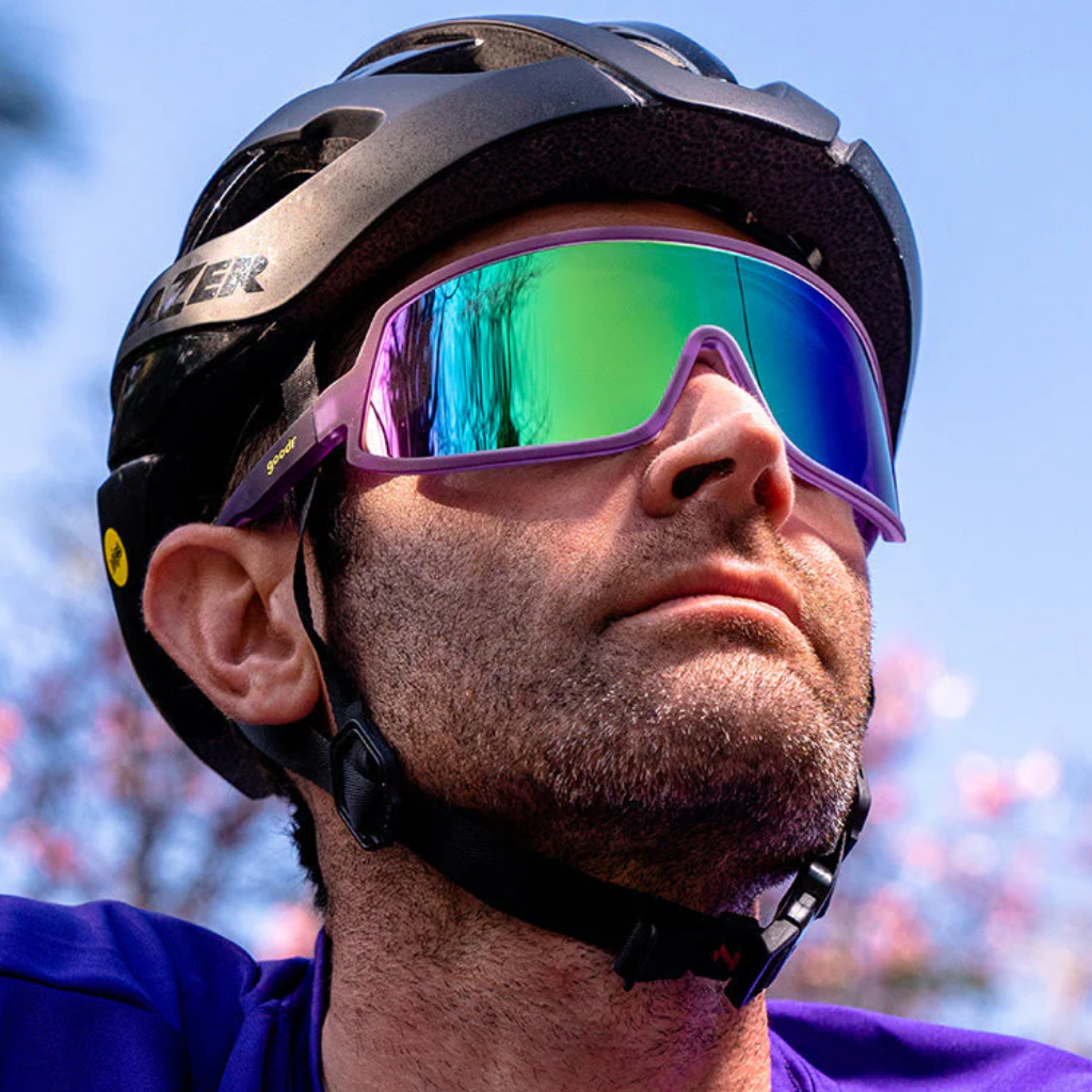 GOODR Look Ma, No Hands! | Purple Mirrored Wrap-around Sunglasses | The Run Hub