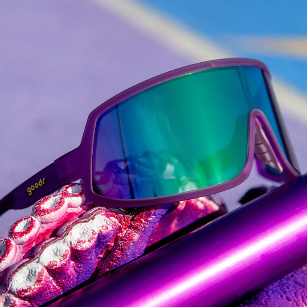GOODR Look Ma, No Hands! | Purple Mirrored Wrap-around Sunglasses | The Run Hub