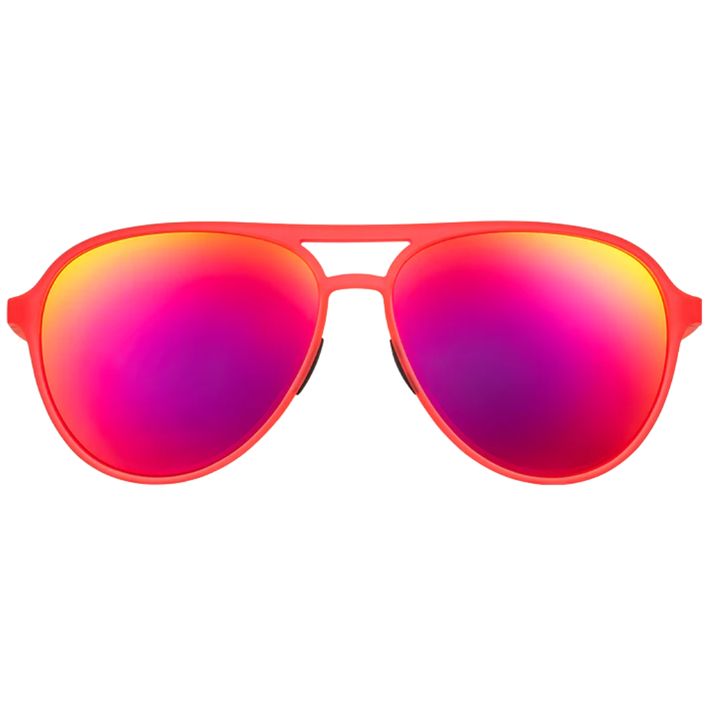 Goodr Captain Blunt's Red Eye | Red Mirrored Aviator Sunglasses | The Run Hub