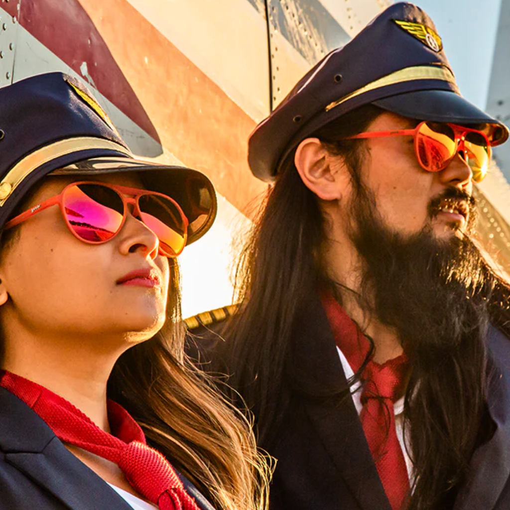 Goodr Captain Blunt's Red Eye | Red Mirrored Aviator Sunglasses | The Run Hub