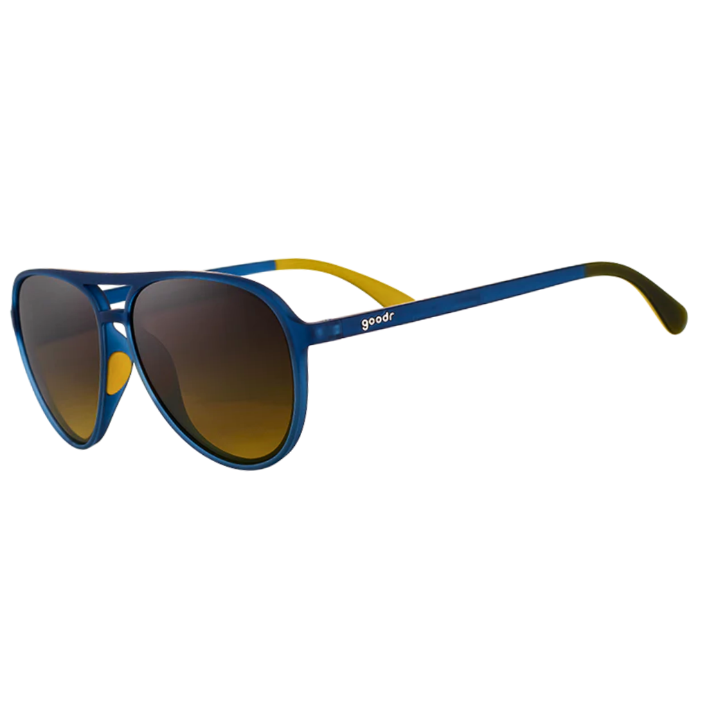 Goodr Frequent Skymall Shoppers | Blue Aviator Sunglasses | The Run Hub