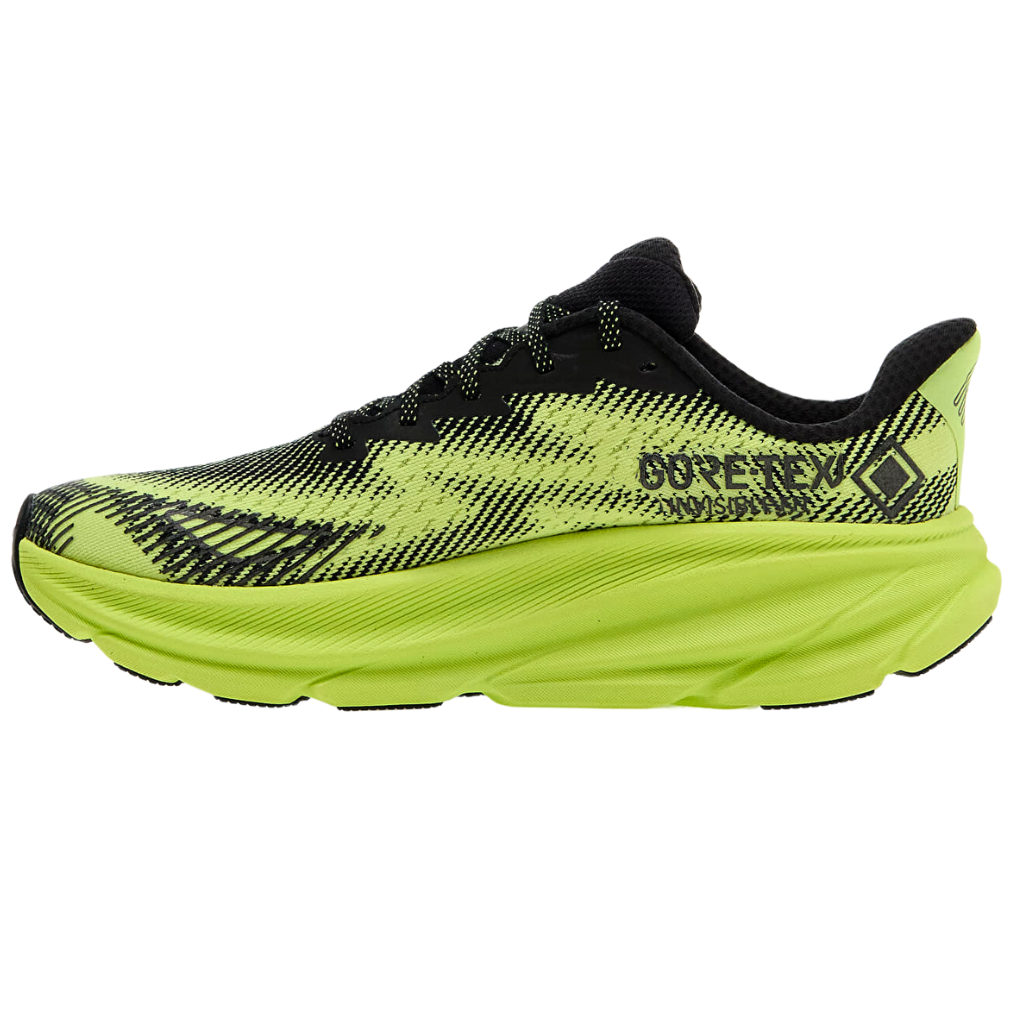 HOKA Unisex Clifton 9 GTX TS | Clifton 9 Stealth/Tech | Black/Lettuce | 1159910F-BKLT | The Run Hub