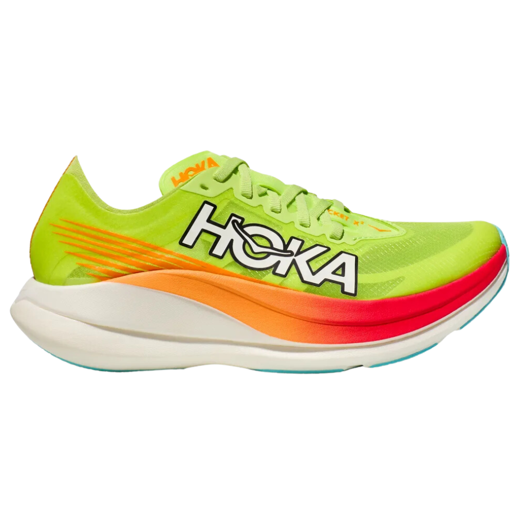 HOKA Unisex Rocket X 2 Racing Shoe | lettuce / solar flare | 127927-LCS | The Run Hub