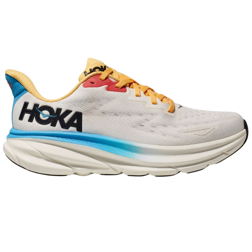 HOKA Women's Clifton 9 Neutral Running Shoe| Blanc De Blanc / Swim Day |1127896-BSW | The Run Hub