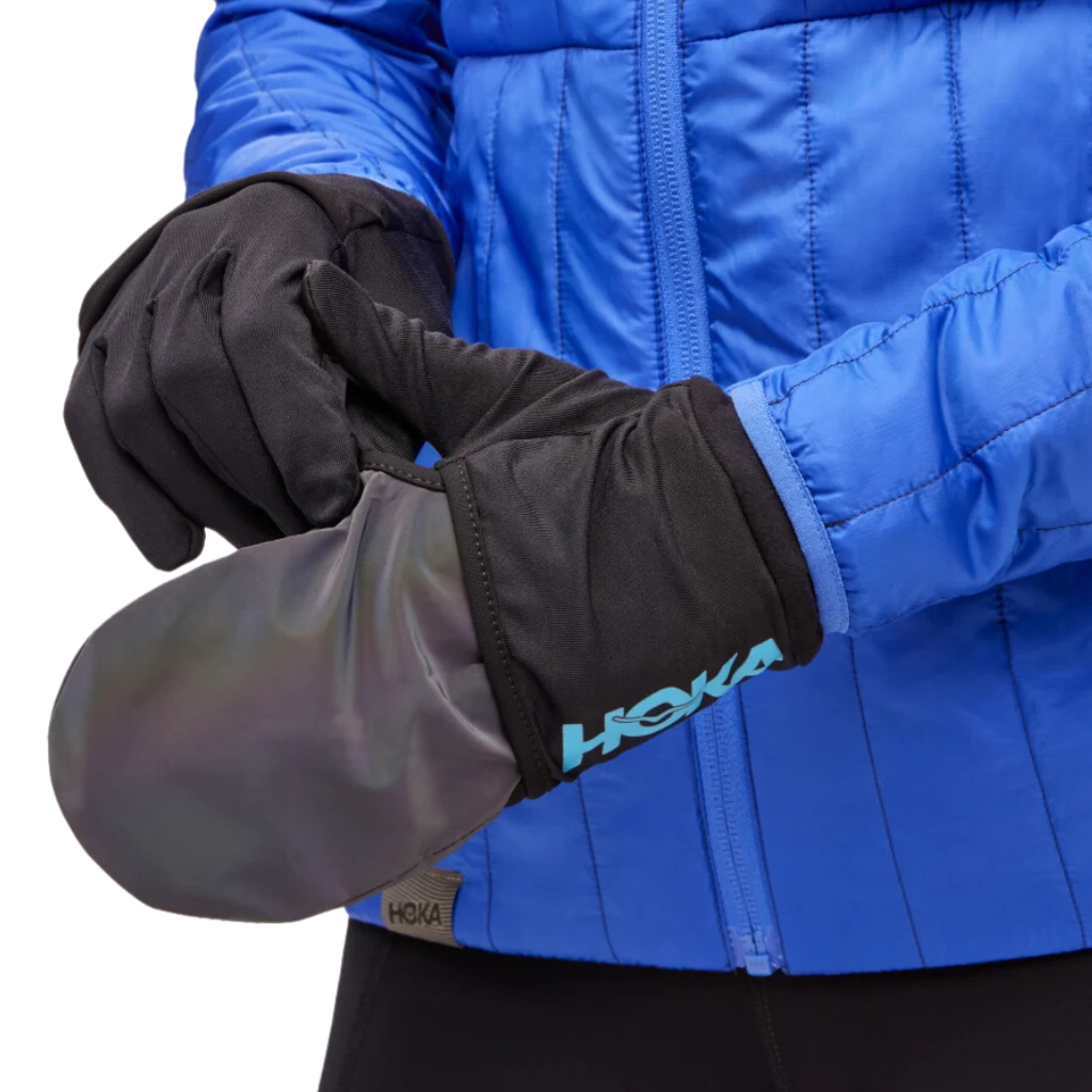 HOKA unisex Coldsnap Fleece Gloves | Black | 1147312-BLK | The Run Hub&nbsp;