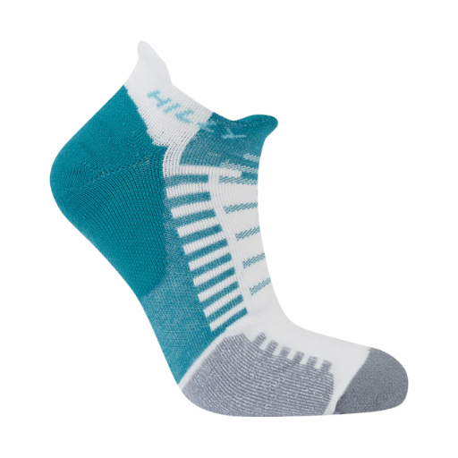 Hilly Active Socklet Min | Teal & White | The Run Hub