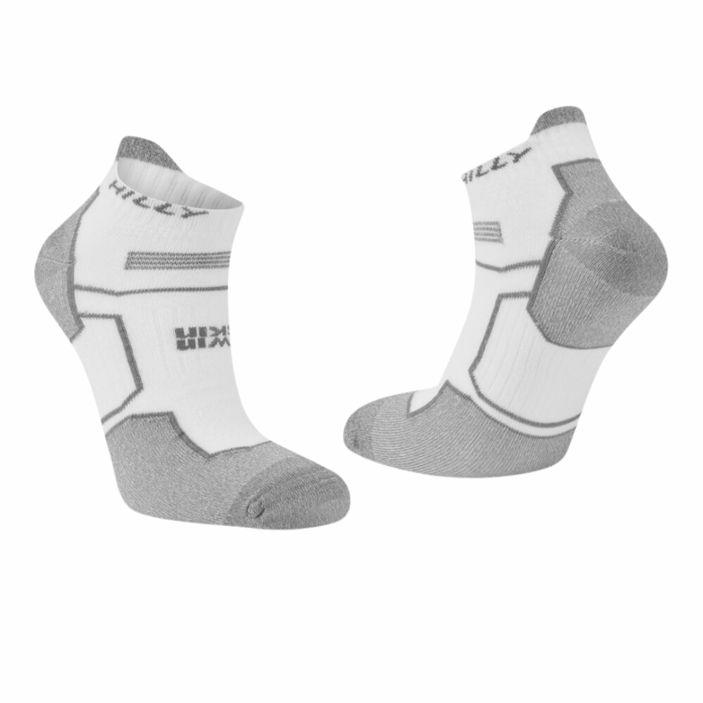 Hilly Twin Skin Socklet Socks | White & Grey Marl | The Run Hub