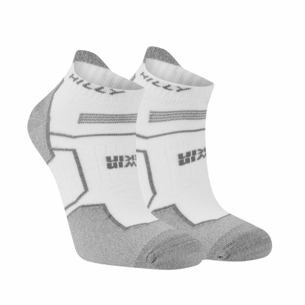 Hilly Twin Skin Socklet Socks | White & Grey Marl | The Run Hub