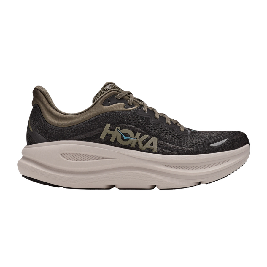 Hoka Bondi 9 | Black & River Rock Grey | The Run Hub