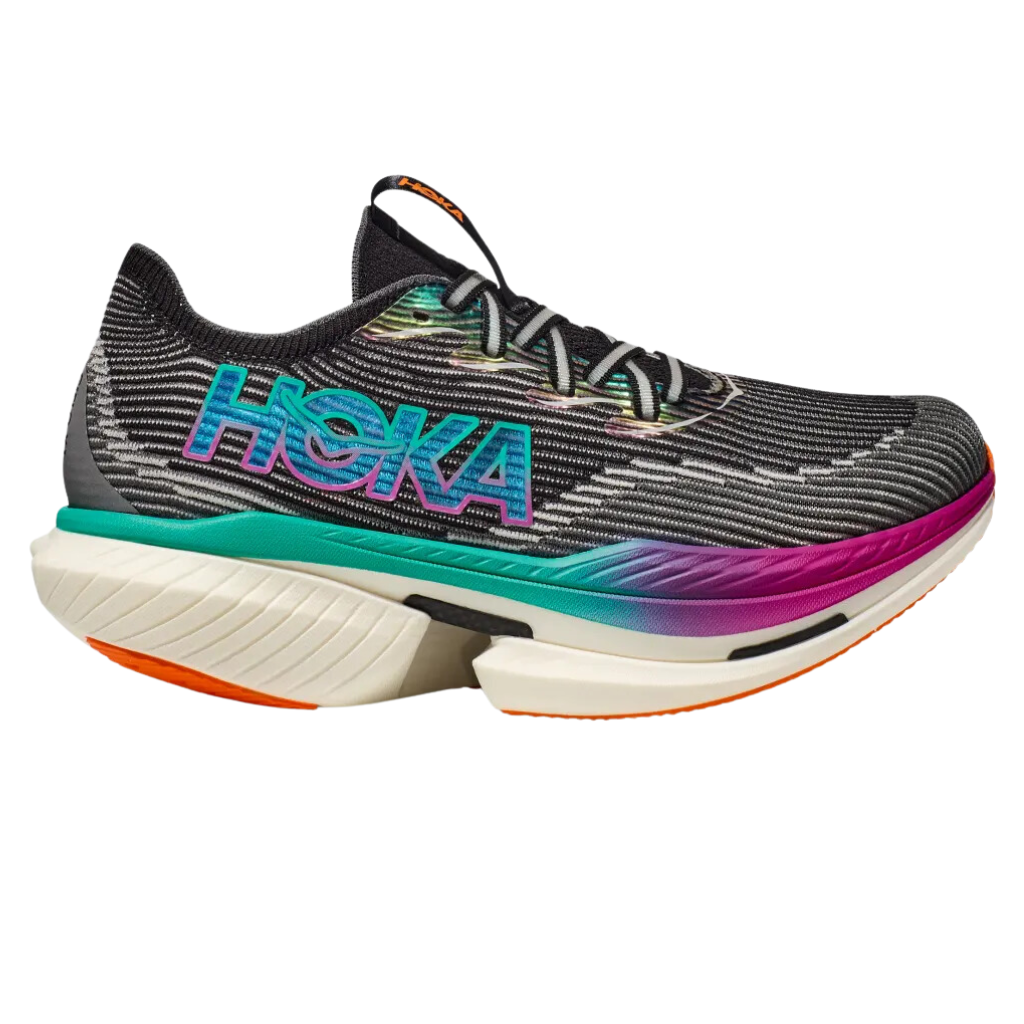 HOKA Cielo X1 | 1147910-BCQ | BLACK / ELECTRIC AQUA | The Run Hub