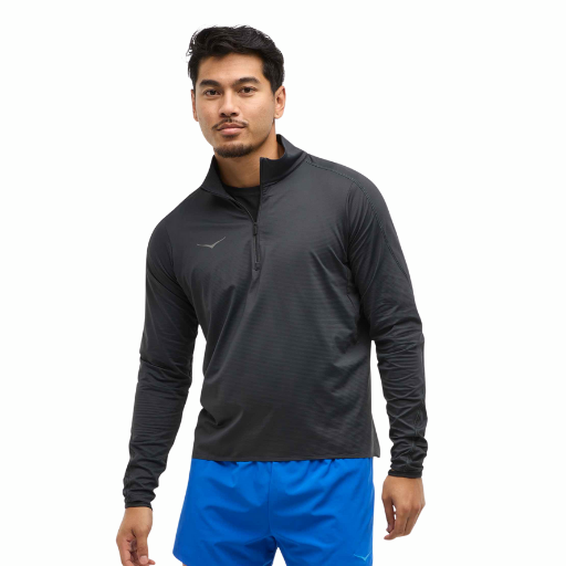 Hoka GlideTech Quarter Zip | Black | The Run Hub