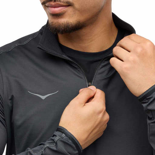 Hoka GlideTech Quarter Zip | Black | The Run Hub