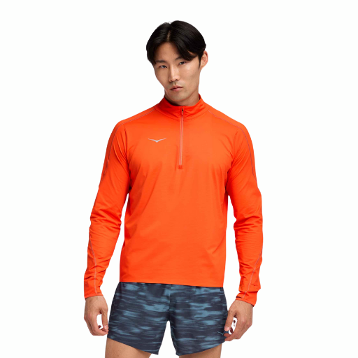 Hoka GlideTech Quarter Zip | Lava | The Run Hub