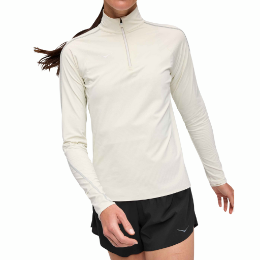 Hoka GlideTech Quarter Zip | Truffle Salt | The Run Hub