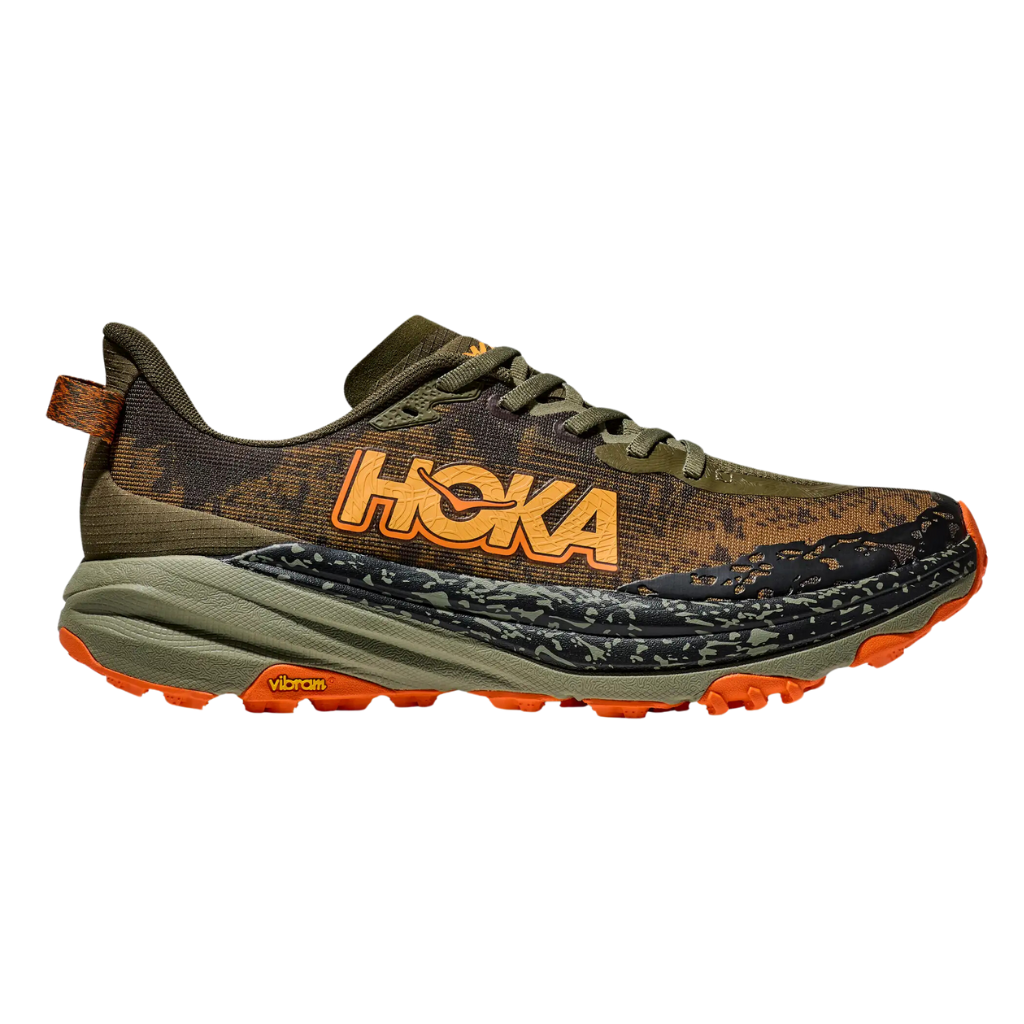 HOKA Speedgoat 6 Wide | ANTIQUE OLIVE / SQUASH | Men's Trail Running Shoes | The Run Hub