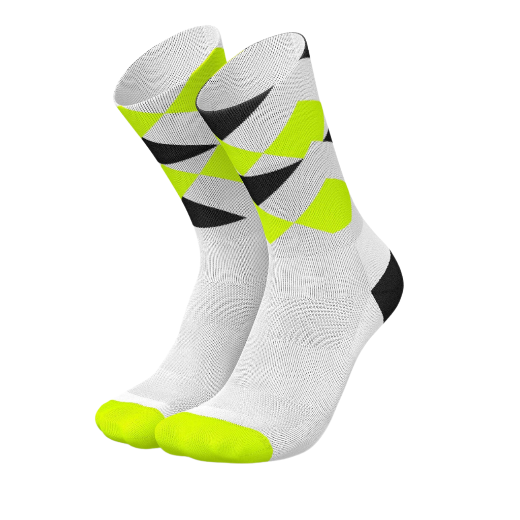 Incylence Running Peaks High Cut Socks in White Canary | 01014923 | The Run Hub