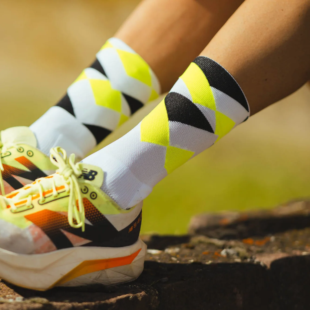 Incylence Running Peaks High Cut Socks in White Canary | 01014923 | The Run Hub