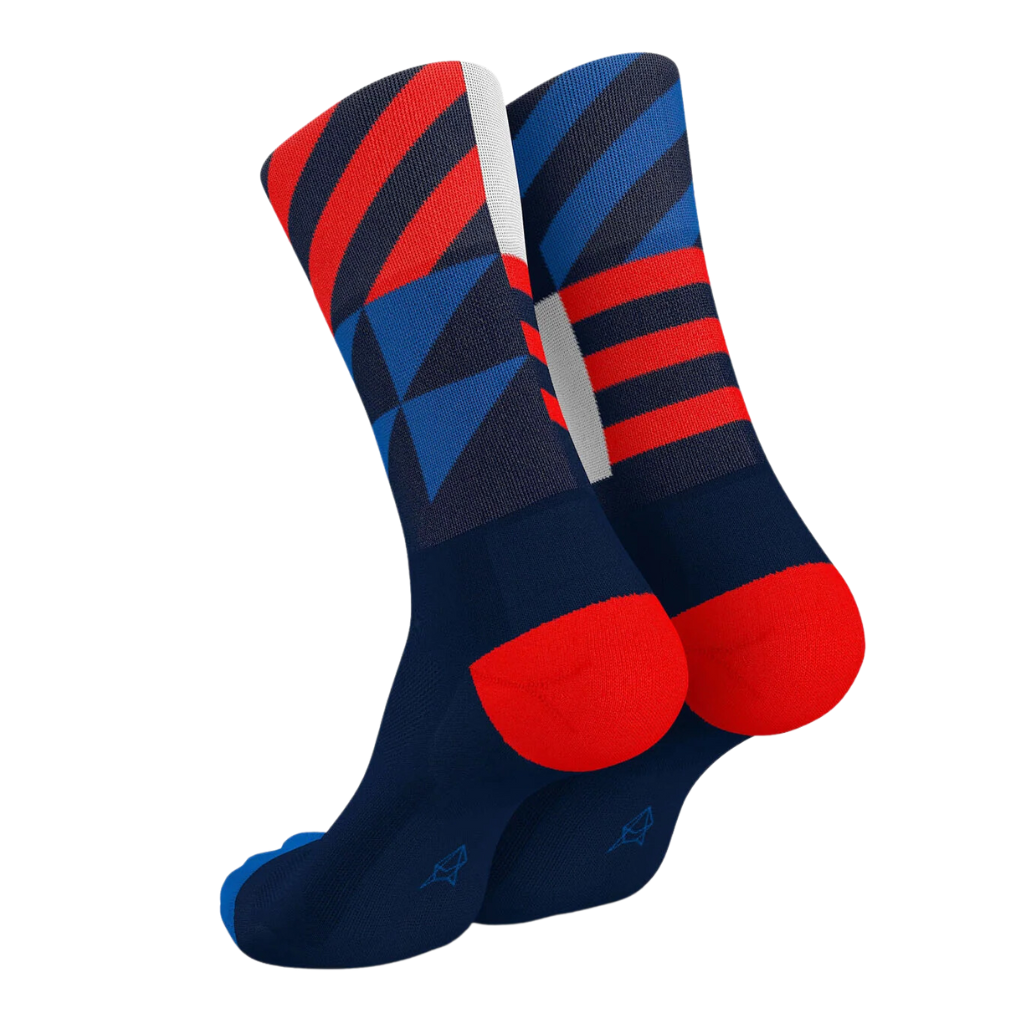 Incylence Ultralight Elements High-Cut Running Socks | Navy Blue Inferno | The Run Hub