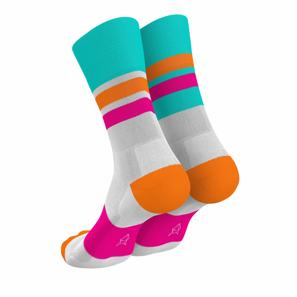 Incylence Ultralight Tracks Cyan Pink - High Cut Running Socks | High Cut  Socks | The Run Hub 