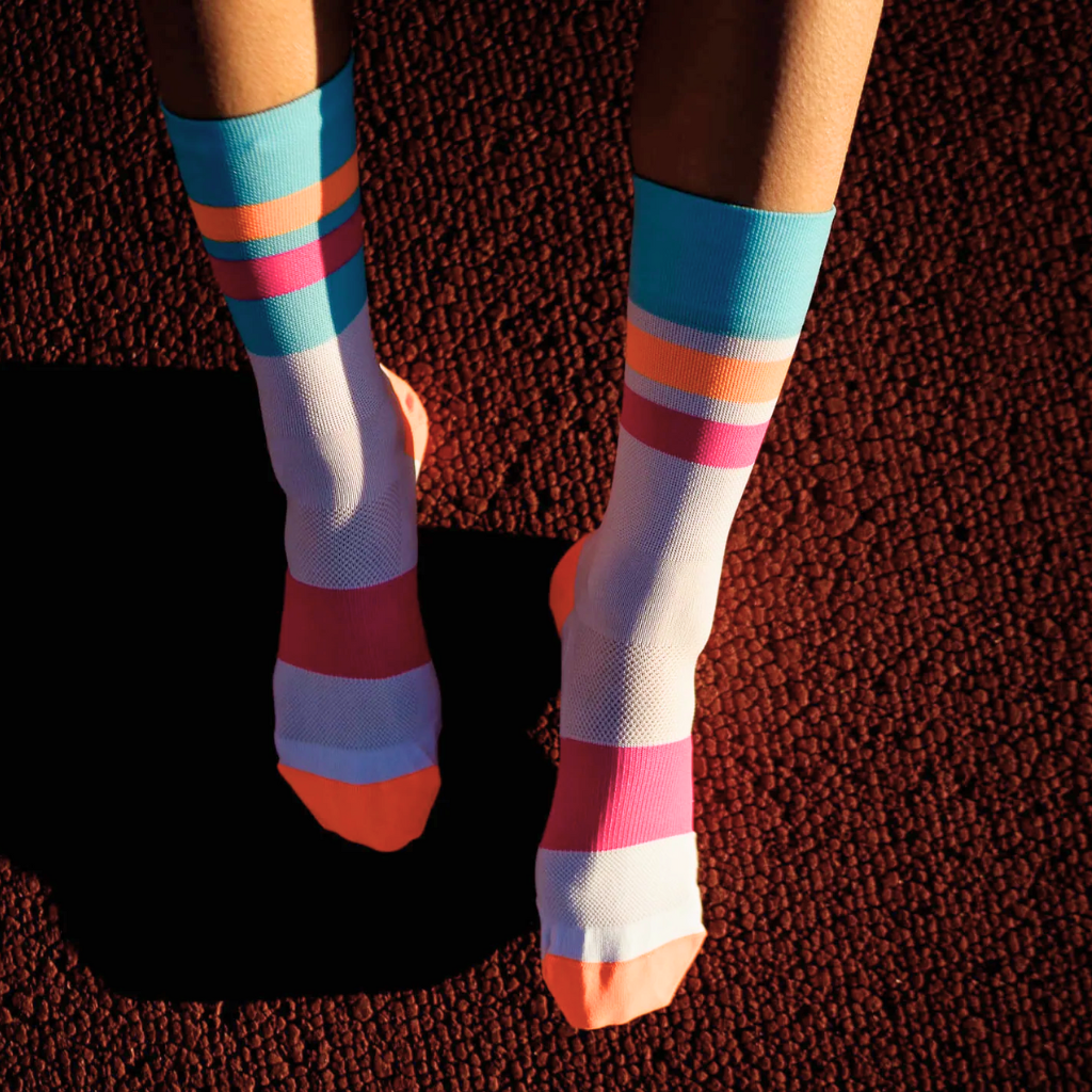 Incylence Ultralight Tracks Cyan Pink - High Cut Running Socks | High Cut  Socks | The Run Hub 