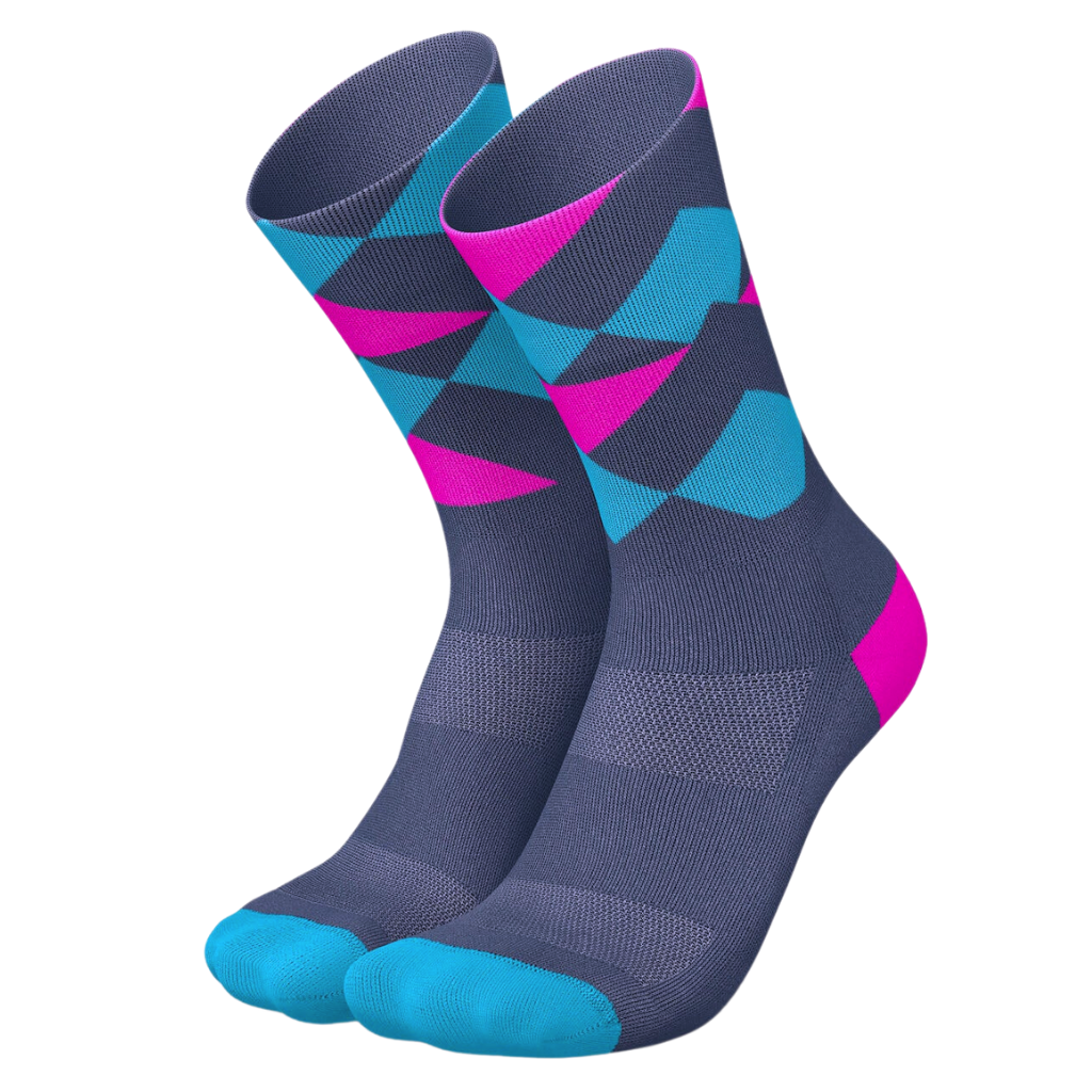 Incylence unisex High-Cut Running Peaks Zucchero Cyan Socks | Zucchero Cyan | The Run Hub